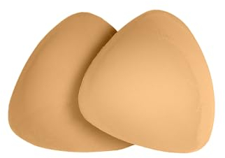 Brelese Women's Push-up Bra Pad Inserts | Self-Adhesive, Both-Sides Sticky | Reusable Sticky Breast Pads for Bikini Top, Sports Bra | Bra Cups for Sewing - 1 Pair, Nude, Large, C-D