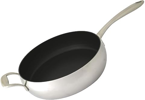 Cucina und Tavola Deluxe Edelstahl Bratpfanne Ø 28 cm PTFE Antihaft Beschichtung Pfanne