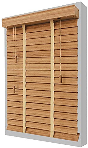 KAYEF Bambus-Jalousien für Innenfenster, Lichtsteuerungsvorhänge für das Heimbüro, horizontale Fensterläden, 50 mm breite Lamellen (Größe: B 80 cm x H 200 cm)