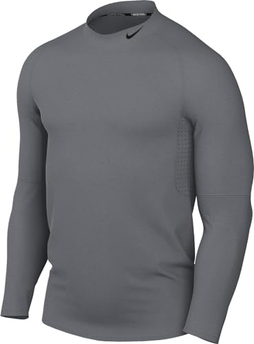 Nike Men's M Np Top Warm Ls Mock Long Sleeve, Smoke Grey/Black, L