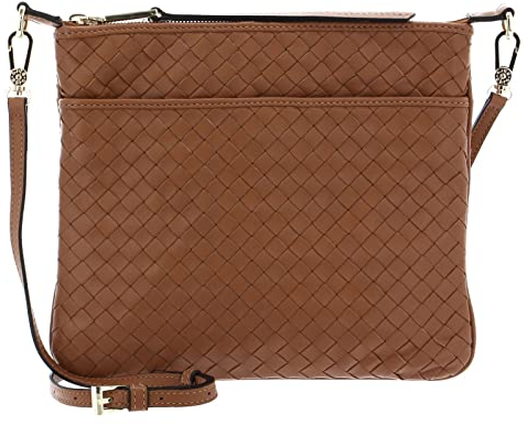 Abro Leather Piuma Weaving Crossbody Bag Onefold Cuoio