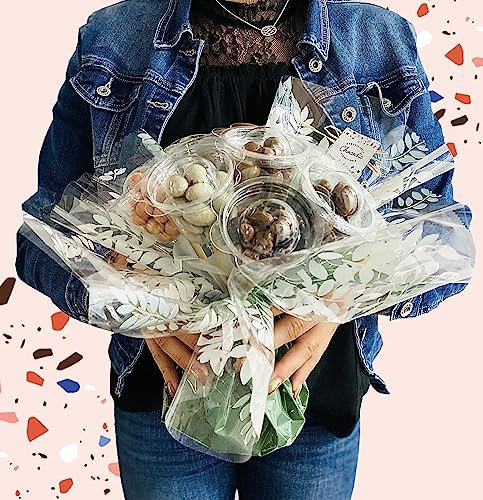 Bouquet gourmand en chocolats 100% personnalisé avec votre message | 7 belles fleurs | 375g | Chocolat Saint Valentin merci maitresse bonne fête maman mère