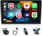 2G+64G Inefala 1 DIN Android 13 con 10 HD Pantalla Táctil Extraible Autoradio Bluetooth con Wireless CarPlay Android Auto GPS WiFi BT FM/RDS SWC 28UI Mirror Link USB Mic Cámara Trasera
