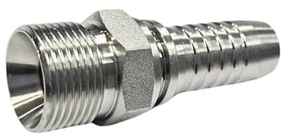 Flowfit BSP-Bolzen männlich, 60° Innenkonus, Hydraulikschlauchverschraubung (1/4 Zoll BSP-Bolzen 60° Kegel auf 1/4 Zoll Schlauch)
