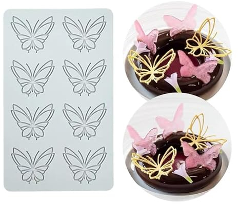 Stampi in pizzo a forma di farfalla in silicone decorativo in pizzo tappetino per goffratura fai da te 3D a forma di farfalla per decorazioni da forno