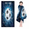 Qiqumax Personalisiert Fußball Strandtuch Mit Namen, Personalisierte Fußball Handtuch Badetuch Mit Namen Mikrofaser Strandtuch Groß 90x180cm Badetuch Fußball Für Kinder (70 x 140 cm,A)