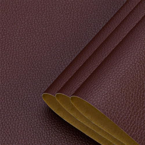 Yosugar 3er kunstleder Reparaturset, 20x30cm lederflicken selbstklebend,Leder Reparatur für Leder Renovierung,Autositze,Sofas,Möbel (3 Stück Braun)