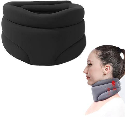 Snooze-Schlafhilfe Nackenstüitze, Snooze Nackenstüitze, Schlafhilfe Halskrause, Memory Foam Neck Support, Snooze Loop Reisekissen, Orthopädisches Nackenkissen (Schwarz)