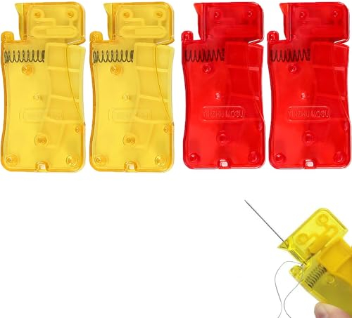 EHOTER Nadeleinfädler 2024 Neu Automatisch Kunststoff Nadelfaden Einfädelhilfe Nähmaschine Werkzeug für Näharbeiten Nadelöhr Einfädler zum Handnähen für Hand Nähen und DIY Stickerei (A*2+B*2)