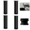 MIEGUIWOR 4 pièces Pied de Meuble,Pieds de Meuble Reglable Acier Inoxydable,Pied Meuble Salle de Bain Bureau Meuble Cuisine,Hauteur Réglable 0-15 mm,16 Vis Acier Inoxydable (Noir,30cm)