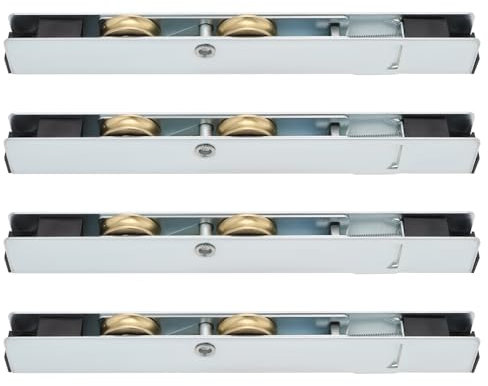 eMagTech 4 rulli scorrevoli per porta del patio, 158 x 20 x 12 mm, doppia ruota in rame, puleggia scorrevole per porte in legno e alluminio, per porte e finestre