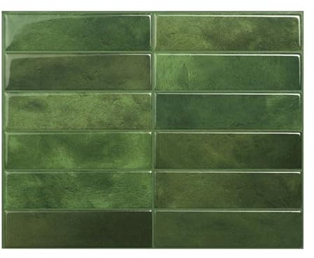 Peel and Stick Aufkleber für Fliesen,10 Stück 29x23cm Fliesenaufkleber Selbstklebend Klebefliesen Flisenkleibenfolien Wasserdicht Wandaufkleber für Küche, Bad, Wand Dekoration (Grün)