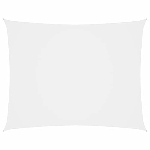 Buzaza Voile de Parasol Tissu Oxford rectangulaire 3x5 m Blanc,Voile D'Ombrage pour Patio,Respirant Toile Ombrage Une Protection des Rayons UV