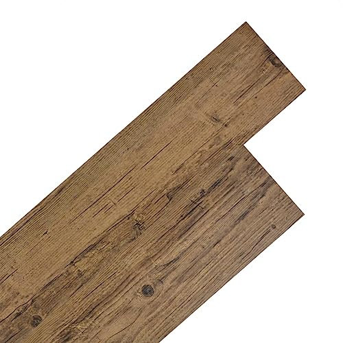 Baumaterialien, Bodenbelag & Teppich Selbstklebend PVC Bodenbelag Dielen 5,02m² 2mm Nussbaum Braun