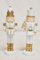 CONCORD HOME & INTERIOR 2X Nussknacker Dekofigur | weiß Gold | Weihnachtsfigur Figur Advent | 15,5 cm