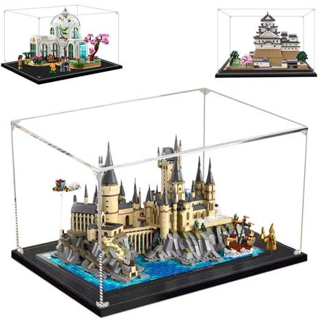 40x30x25cm 3mm Acrylique Vitrine pour Lego Harry Potter Chateau Poudlard 76419 21060 43242 42158,Transparent Grand Boîte de Présentation