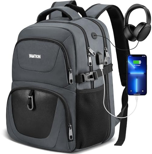YAMTION Laptop Rucksack Herren Damen,Schulrucksack Teenager Schultasche Schulranze Männer Jungen Uni Schule Arbeit Büro Wasserdicht