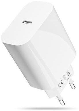 Cargador USB C, Enchufe Cargador Rapido para iPhone 16/16 Pro/16 Pro Max/16 Plus/15 Pro/15 Pro Max/15 Plus/15/14/13/12/11 SE/8/XS/XR/SE, iPad, Adaptador de Corriente USB-C de 20W Cargador Tipo C