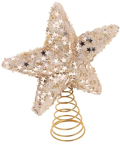 Garneck Weihnachtsbaum Stern-Topper Dekorativer Christbaum Schmuck Leicht Und Langlebig Für Festliche Weihnachtsdeko Champagnerfarben