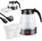 Faltbarer Wasserkocher, 600ml Camping Wasserkocher & 2 Faltbecher, Wohnmobil Gadgets, Reise Wasserkocher, Tragbarer Elektrischer Wasserkocher für Camping - Travel Kettle (Schwarz)