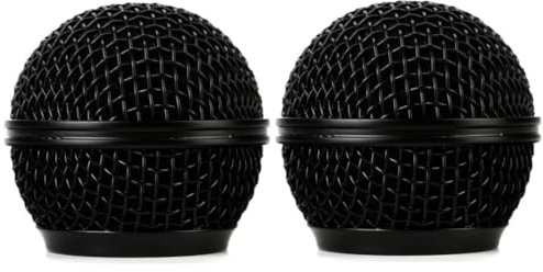 SM58 RK143G Replacement Grille for Shure SM58-LC Cardioid Dynamic Vocal Microphone, with Windscreen, Black Color, 2 Pack