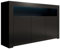 MB Muebles Bonitos, Credenza Stile Moderno Aker, Melamina Opaca, Nero, 155x91.5x37cm