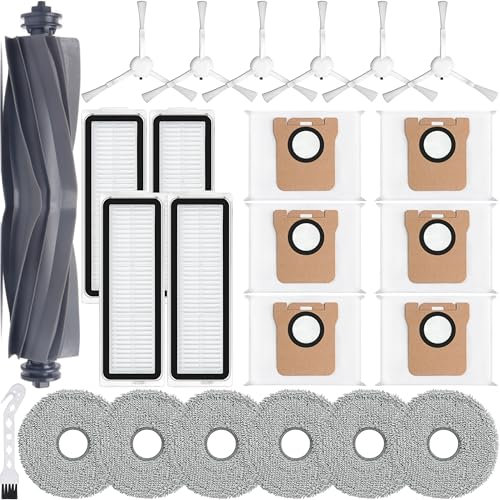 Bluearks 24 Stück Zubehörset für Xiaomi X20 Max/X20 Pro Roboter Saugroboter,1 Walzenbürsten,6 Mopps,4 hocheffiziente Filter,6 Seitenbürsten und 6 Staubauffangbeutel für X20 Pro Roboter