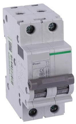 YMUGUEGH Disjoncteur Miniature 6 kA 2P C 16 A 400 V OSMC32N2C16KG, ICN 6 kA, 2P, 16 A, Type C