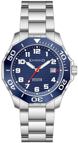 KNISKRED Montre Sportive Homme avec Cadran Facile à Lire Et Bracelet en Acier Inoxydable Ou Silicone, Étanche