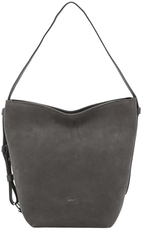 Abro Leder Schultertasche Utensilientasche Leather Suede Tote Bag COSMO Grey grau