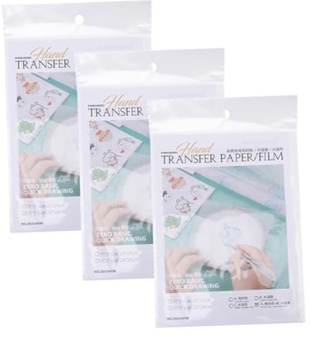 Mikikit Pellicola per Ricamo Stabilizzatore Adesivo Trasparente per Macchine da Cucire e Ricamo Carta Trasferimento per Tessuti e Progetti DIY su Cotone e Jeans