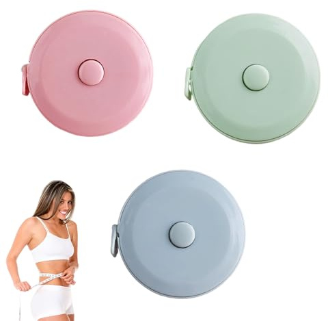 3 Stück Massband Körper,Körpermaßband,Maßband 2m,Schneidermaßband Einziehbares,Maßband Kinder,Schneider maßband Nähen Measuring Tape zum Messen von Länge,Brust,Taille,Umfangmaßband Körperumfang
