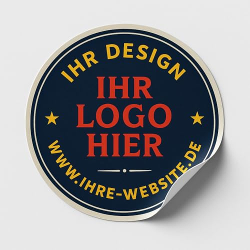 Logo Stickers selbst gestalten – matte Vinyl Aufkleber (wasserfest), quadratisch, rund, Herz, Raute, viele Größen & Stückzahlen
