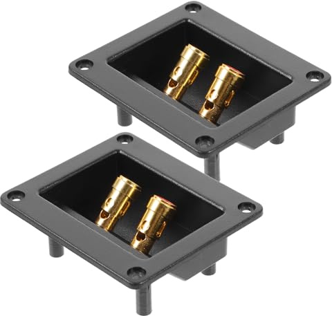 Mipcase 2pcs Speaker Binding Post Terminal Connectors Spring Clip Subwoofer Box Terminals Speaker Cups for Home Audio and Professional Stage Systems