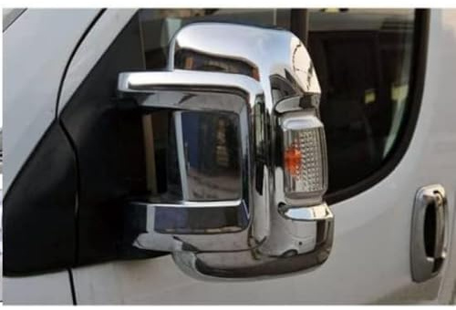 ZEC AUTO Wing Mirror Covers Compatible with Fiat Ducato 2006-2024 Short Arm Models, High-Grade Chrome Plated ABS Door Side Caps, 2-Piece Protection Accessory