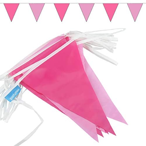 Goodymax® Wimpelkette 10 m Pink-Rosa - viele weitere Farben & Farbkombinationen zur Auswahl