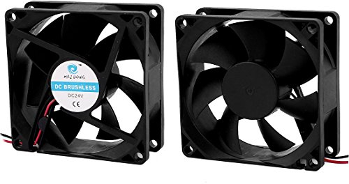 sourcing map 2 Stück DC 24V 80x25mm 7 Vanes Kühlventilator für Computergehäuse CPU Kühler DE de
