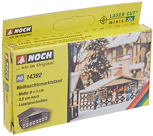NOCH Weihnachtsmarktstand, 8 x 5 cm Kristallklare Winter Dekoration für Modelleisenbahn und Dioramen
