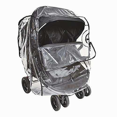 Ezkindheit Habillage pluie taille unique pour double poussette, housse de pluie côte à côte pour poussette bébé