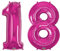 2 PALLONCINI MYLAR numero 18 fucsia h 100 cm, addobbi festa 18° Compleanno