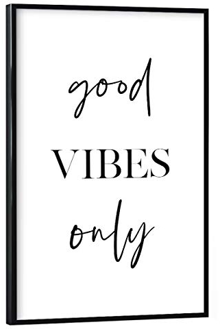 artboxONE Poster mit schwarzem Rahmen 45x30 cm Typografie Good Vibes Only Typography - Bild Good Vibes only