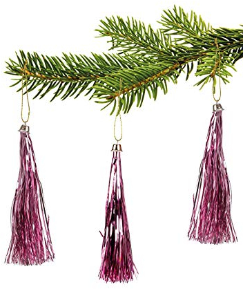 Lamettini Lametta Anhänger Christbaumschmuck Weihnachtsanhänger (100, Rosa)