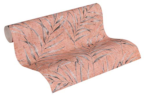 A.S. Création papier peint intissé Greenery papier peint palmier papier peint effet jungle 10,05 m x 0,53 m rose rouge orange 373354 37335-4