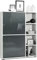 Vladon Highboard Schrank Anrichte Cuba mit 8 Fächern, Made in Germany, Korpus in Weiß matt/Fronten in Grau Hochglanz