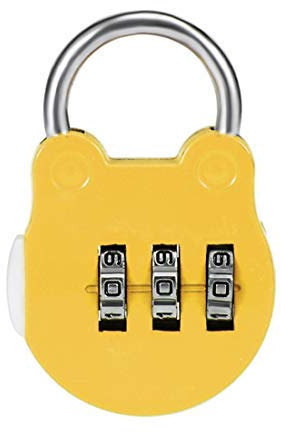 3-stelliges Zahlenschloss mit Schäkel Zinklegierung 3 mm Stahl gelb
