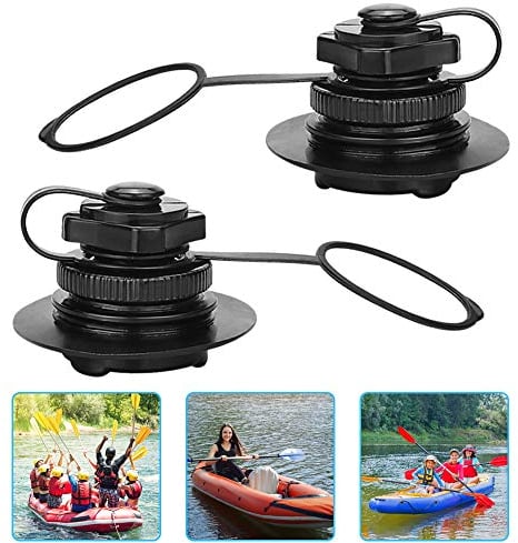 KLYNGTSK 2 PCS Air Valve Inflatable Boston Valve One-way Inflation Boat Spiral Air Plugs Replacement Screw Boston Valve ABS Plastic Boston Screw Valve for Rubber Dinghy Raft Kayak Pool Boat Airbeds