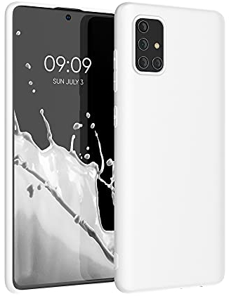 kwmobile Hülle kompatibel mit Samsung Galaxy A71 Hülle - weiches TPU Silikon Case - Cover geeignet für kabelloses Laden - Weiß matt