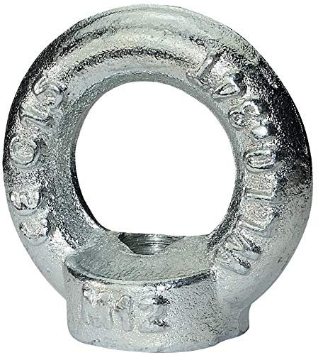 AERZETIX - C45441 - Satz von 5 - Ringmuttern - ösenmuttern - augenmuttern - ring ringöse M12 - aus verzinktem stahl 5.8 - innengewinde - kranöse - heimwerker - DIN 582 - farbe silber