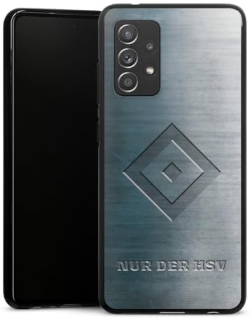 Silikon Hülle kompatibel mit Samsung Galaxy A52 Case schwarz Handyhülle HSV Hamburger SV Metallic Look