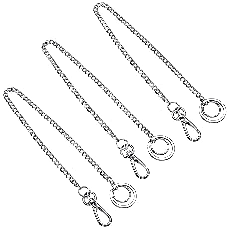 CYUaoao Hosenkette 3 Stück Brieftasche Kette 48cm Schlüsselanhänger Kette Jean Hosenkette Kellnerkette Gliederkette mit Karabinerhaken und Schlüsselring für Geldbörse Portemonnaie Schlüssel